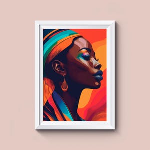 Modern Abstract Woman Art Print, Colorful Female Figure Painting, Contemporary Feminine Wall Art, Vibrant People Artwork | Digital Download