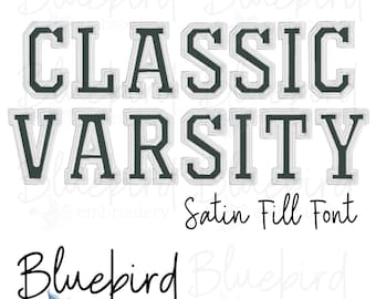 Classic Varsity Fill Native BX Font Digital Embroidery Design