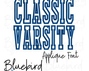 Classic Varsity Applique Native BX Font Digital Embroidery Design