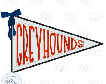 Applique Pennant Greyhounds Digital Embroidery Design