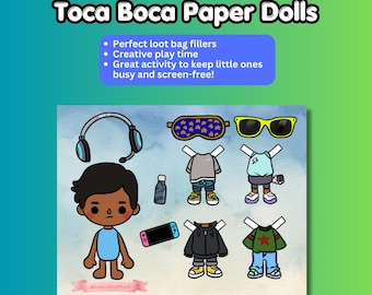Op Toca Boca geïnspireerde afdrukbare Paper Doll Kit: Little Boy-editie | Klaar om af te drukken en af te spelen