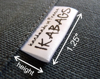 Custom White Satin Clothing Labels: 1.25 inch PRECUT Care Labels Set of 100