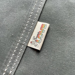 1 1/4 di pollice 30mm SET PRECUT di cotone Ecru naturale personalizzato mezzo piegare o cucire su etichette in tessuto con il tuo logo NOFRAY