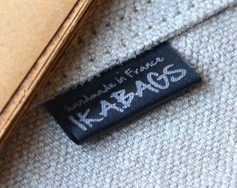 Fabric labels Black SATIN 1000   Apparel Labels CUT