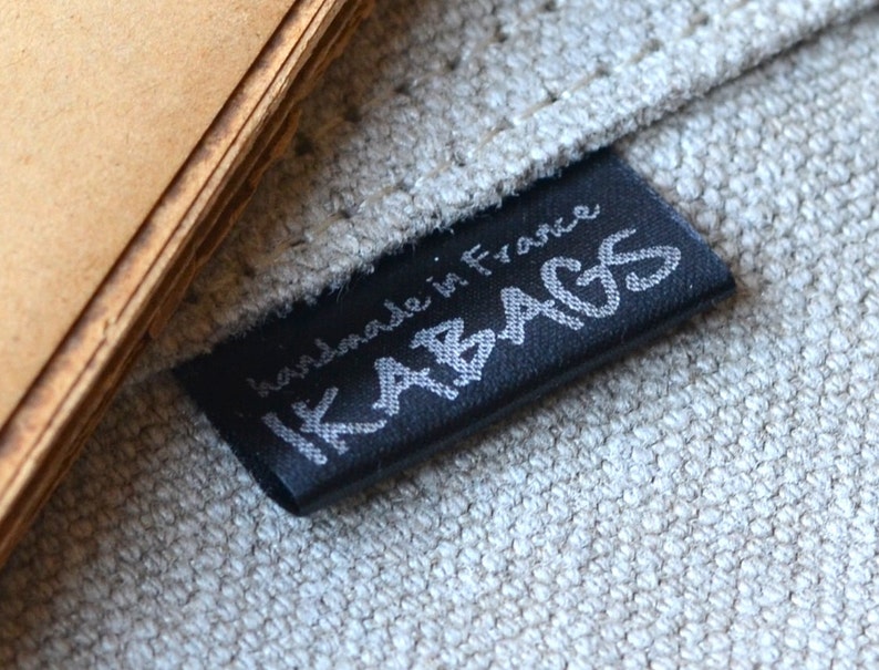 Fabric labels Black SATIN 1000 Apparel Labels CUT image 1