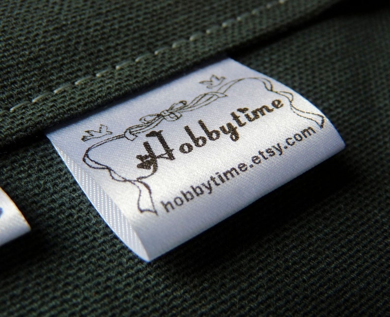 Bulk Order Custom Fabric Labels White Satin Care Label Clothing Labels with Black ink with your Logo PRECUT image 7