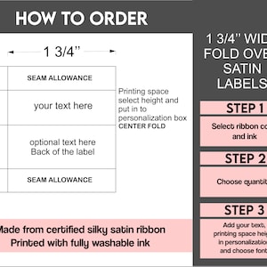 Custom Fabric labels Color Satin Clothing Labels, Logo labels PRECUT image 8