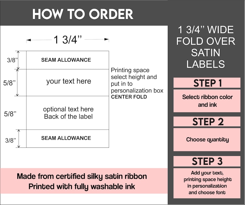 Custom Fabric labels Color Satin Clothing Labels, Logo labels PRECUT image 8