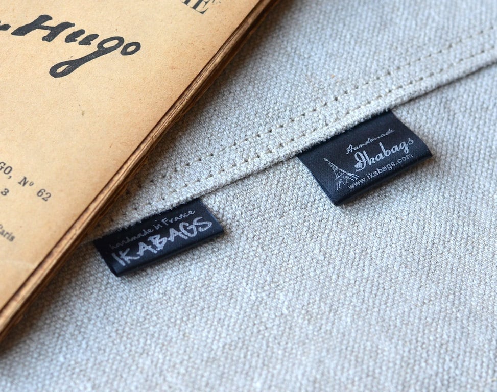 250 Etiquetas personalizadas para ropa 1.90 x 4 cm en listón Satinado