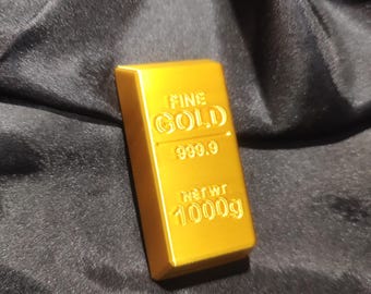 Realistic Gold Bar Decor - Fake Gold - Luxury Ingot Style Desk Accent  Faux Bullion