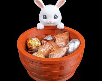 Easter Bunny Basket, Candy Holder, Easter Table Decor,