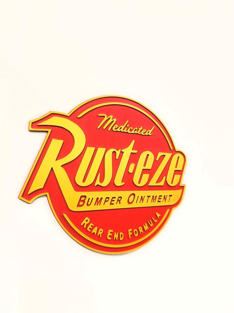 Rust-eze Cars Wall Sign – 3D Printed Disney Pixar Decor - Etsy