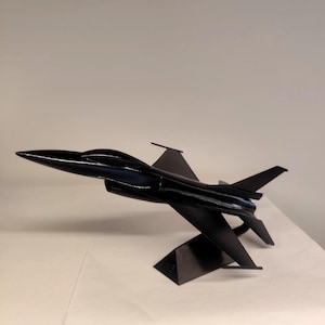 F-16 Fighter Jet 3D Printed Model with Stand