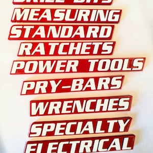 Custom Magnetic Toolbox Labels – Personalized Drawer Badges – Tool Cabinet Magnets – 10 Pack-Glow in Dark Colour available!