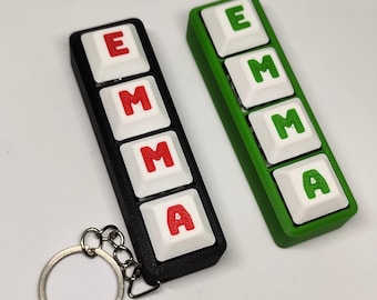 Personalized Keyboard Clicker Keychain, Custom Name Keycap Fidget, ASMR Stress Relief Desk Accessory