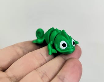 Chameleon (Tangled “Pascal”), Articulated Lizard Toy, Flexible Fidget Toy,3D Printed