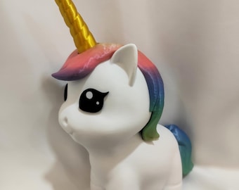 Rainbow Unicorn Piggy Bank: 3D Printed Coin Bank with Secret Stash