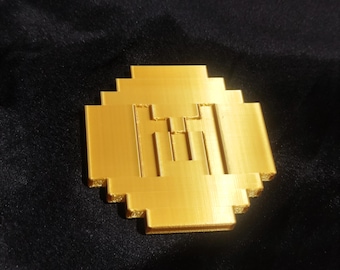 Minecoin Pixel Coin Decor – Fake Gold Gaming - Minecraft Inspired Party Decor