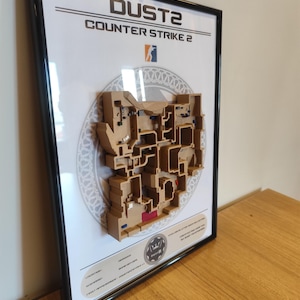 This listing image emphasizes the craftsmanship and design of the Dust2 map miniature. Whether displayed at home or in an office, it’s a standout piece that will impress any visitor.