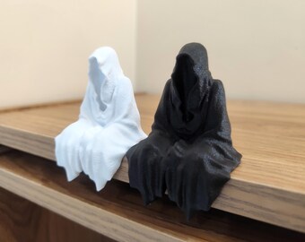 Halloween Sitting Ghost Shelf Decor - with Glow in Dark option!