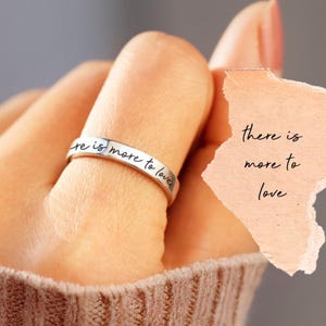 Custom Handwriting Ring • Gift For Her • Personalized Engraved Ring • Handmade Jewelry Gift • Christmas Gift for Mom • Memorial Gift