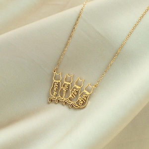 Personalized Cat Name Necklace, Custom Cat Memorial Necklace, Custom Pet Jewelry, Cat Gifts For Cat Lovers, Birthday Gift for Her