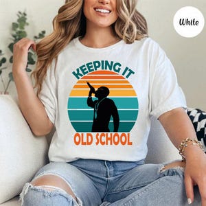 maglietta della vecchia scuola, musica della vecchia scuola, Beata Vergine Maria, dischi a 45 giri, rock and roll, regalo per il migliore amico, regalo per gli amanti della musica, mixtape