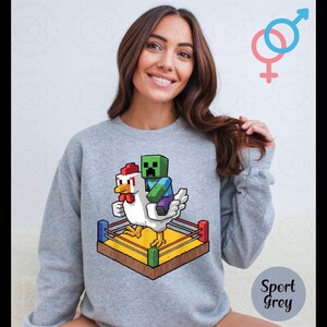Kip Jockey Unisex Hilarisch Katoenen T-shirt, Gamer Cadeau, Cartoon Grafisch T-shirt V3, Eigenzinnig T-shirt voor Kippenliefhebbers, Minecraft Film T-shirt