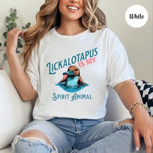 Koszulka Lickalotapus Is My Spirit Animal, koszulka leniwiec jest moim duchowym zwierzęciem, pluszowy dziobak, zwierzę przekraczające nowe horyzonty, uwielbiam lickalopusa.