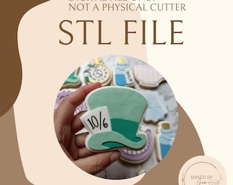 10/6 Top Hat cookie cutter and debosser STL file