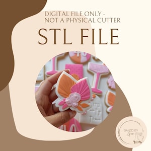 palm leaf bouquet cookie cutter and debosser STL file