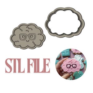 Brain cookie cutter and debosser STL file