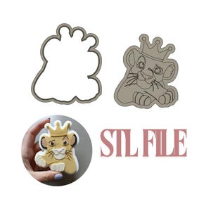 Simba cookie cutter and debosser STL file