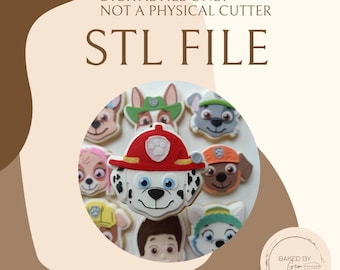 Fire pup cookie cutter and debosser STL file