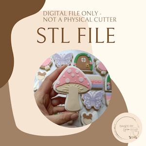Toadstool-koekjesvormer en -debosser STL-bestand