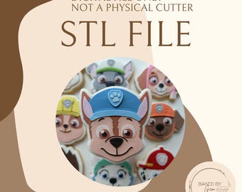 Puppy cookie cutter and debosser STL file