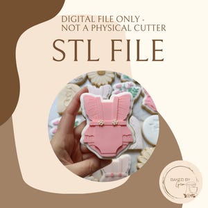 Baby Girl Romper cookie cutter and debosser STL file