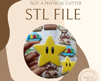 Mario star cookie cutter STL file