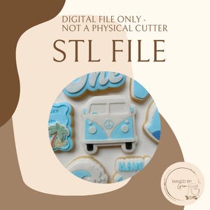 Kombi van debosser cookie cutter STL file