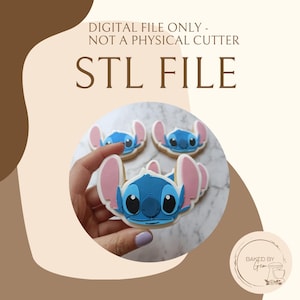 Stitch cookie cutter and debosser STL file