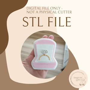 Ring in box cookie cutter and debosser STL file