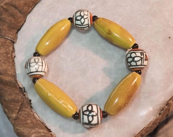 Yellow Beaded Bracelet