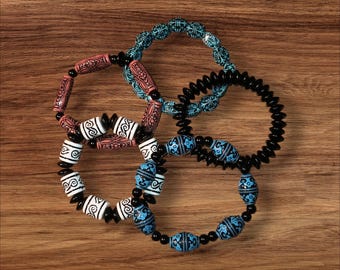 Multi colored bracelet stack