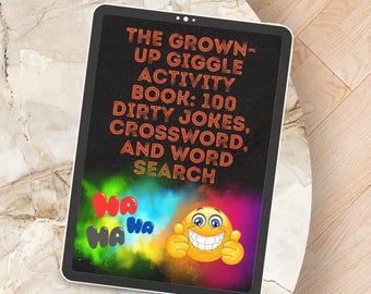 Activiteitenboek The Grown-Up Giggle: 100 vuile grappen, kruiswoordraadsels en woordzoekers (afdrukbare download)