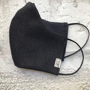 Reversible, Reusable and Washable Black& Gold Denim Cotton Face Mask w/ Black liner.  Black elastic for the perfect fit.