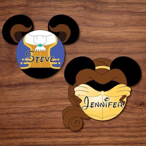Disney Cruise Door Magnet s | Beauty and the Beast Mickey Magnets | Belle, Beast, Chip | Disney Door Decor | 5&quot;