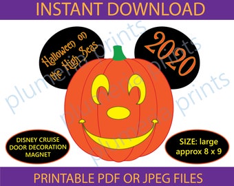 PERSONALIZED Disney Cruise Pumpkin Magnet Halloween Ghost Minnie Mickey Head. Handmade Halloween Disney Cruise Magnet