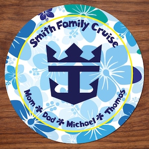 Tropical Flowers Cruise Magnet: Personalized Door Decor, 7.4"