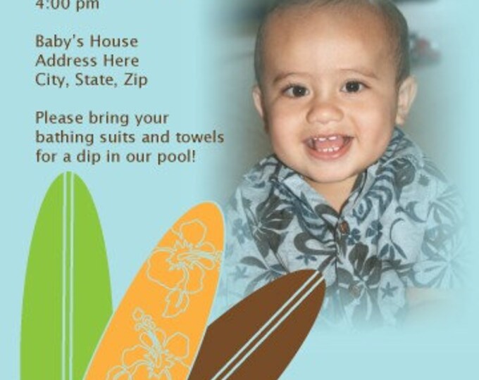 SURFER BOY Baby Shower or Birthday Invitation Etsy
