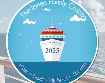 Personalized Family Cruise Magnet: Custom Cabin Door Decor